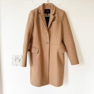 Maje Camel Wool Blend Coat 38 / S/ M